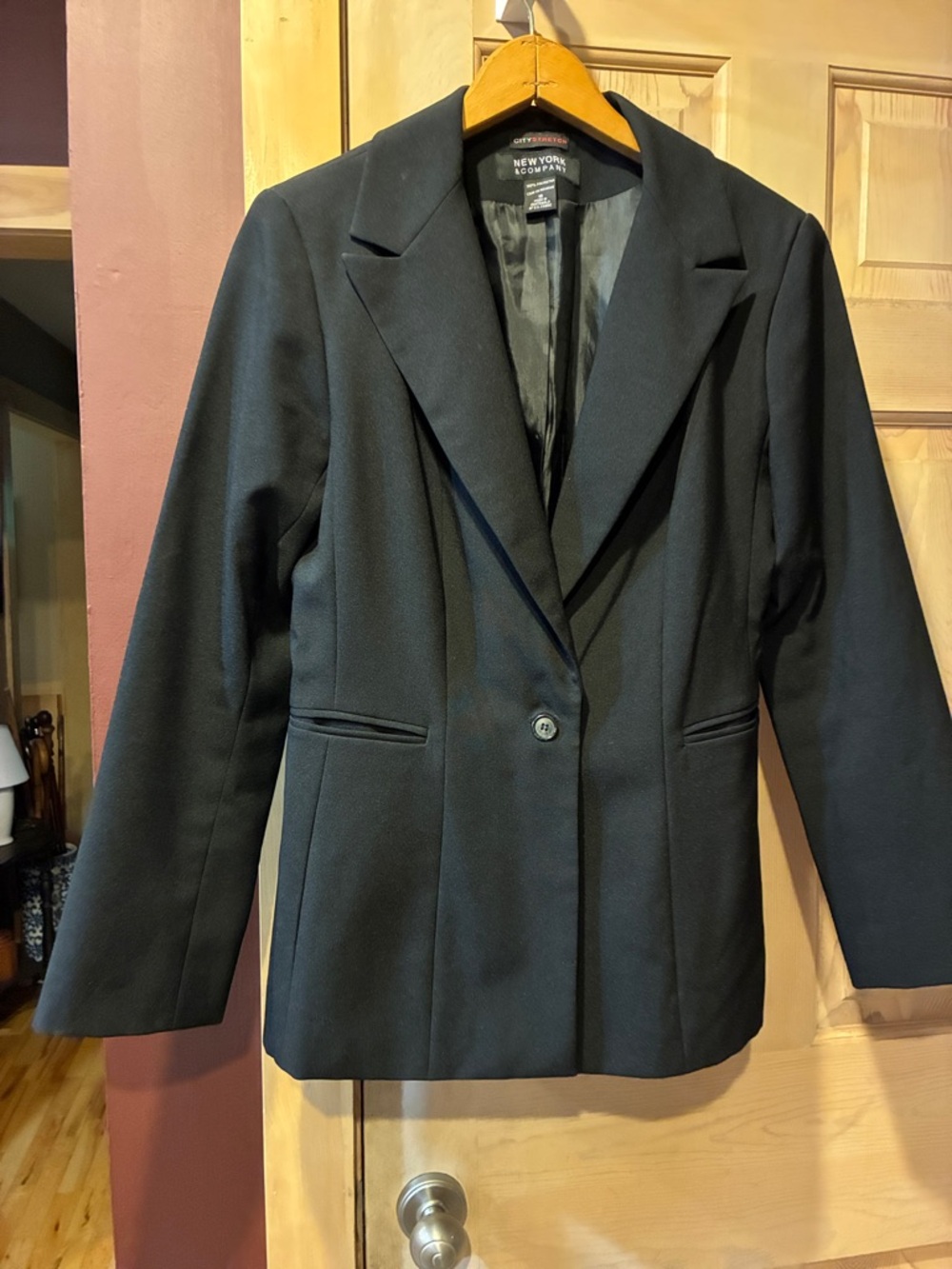 New York & Company Women's Black Single-Button Blazer
